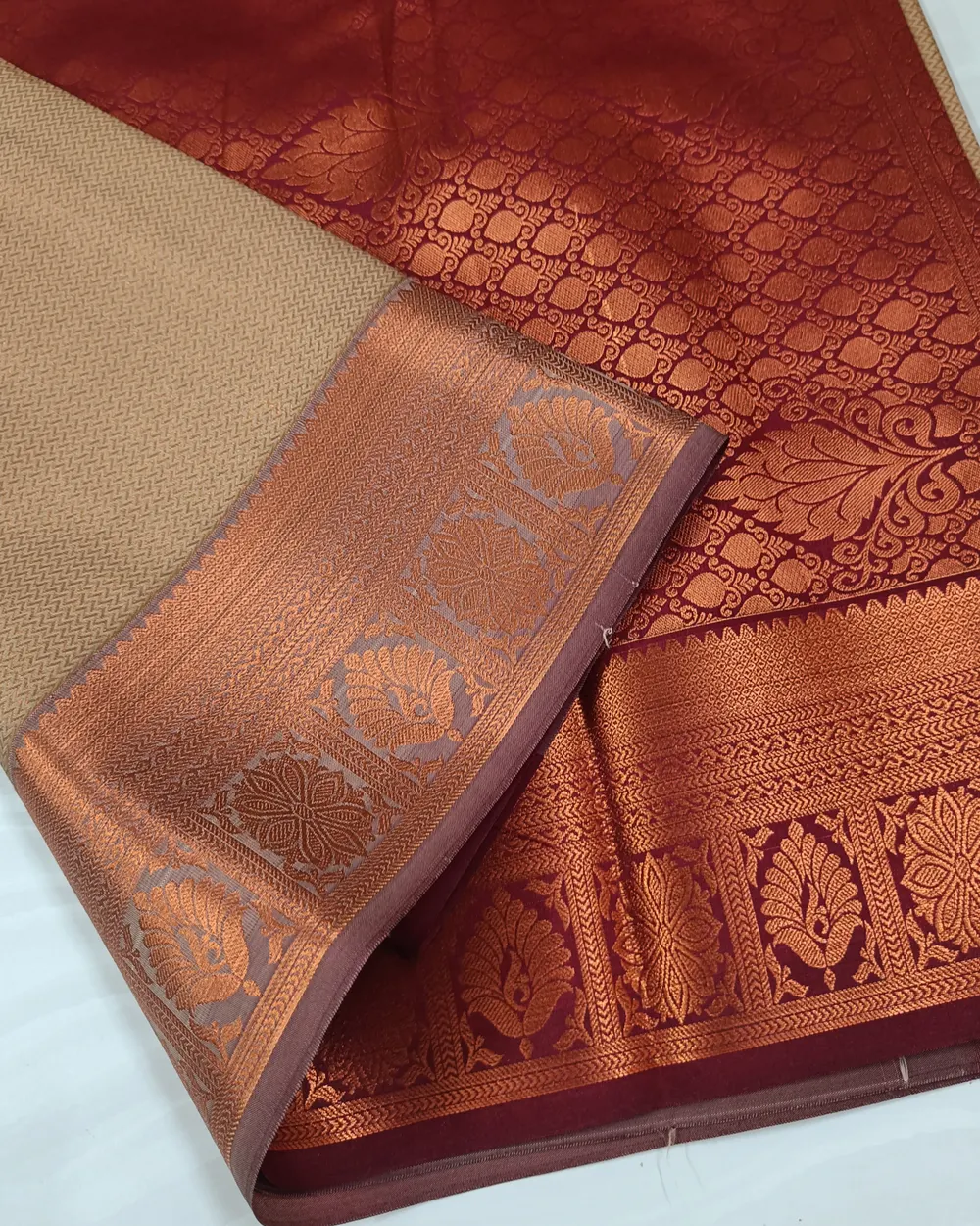 Pastel Cream Semi Kanjivaram